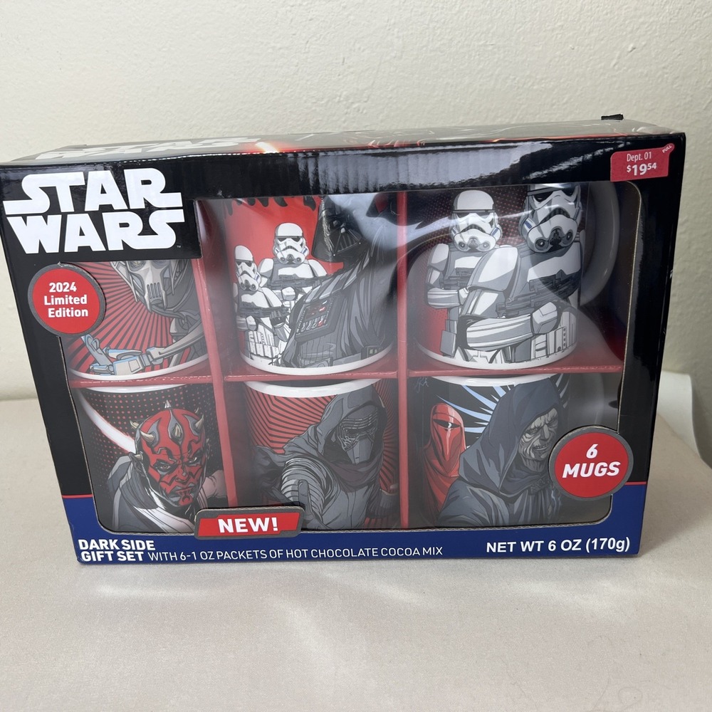 Star Wars Dark Side Gift Set 6 Mugs Hot Cocoa 2024 Limited Edition Darth Vader